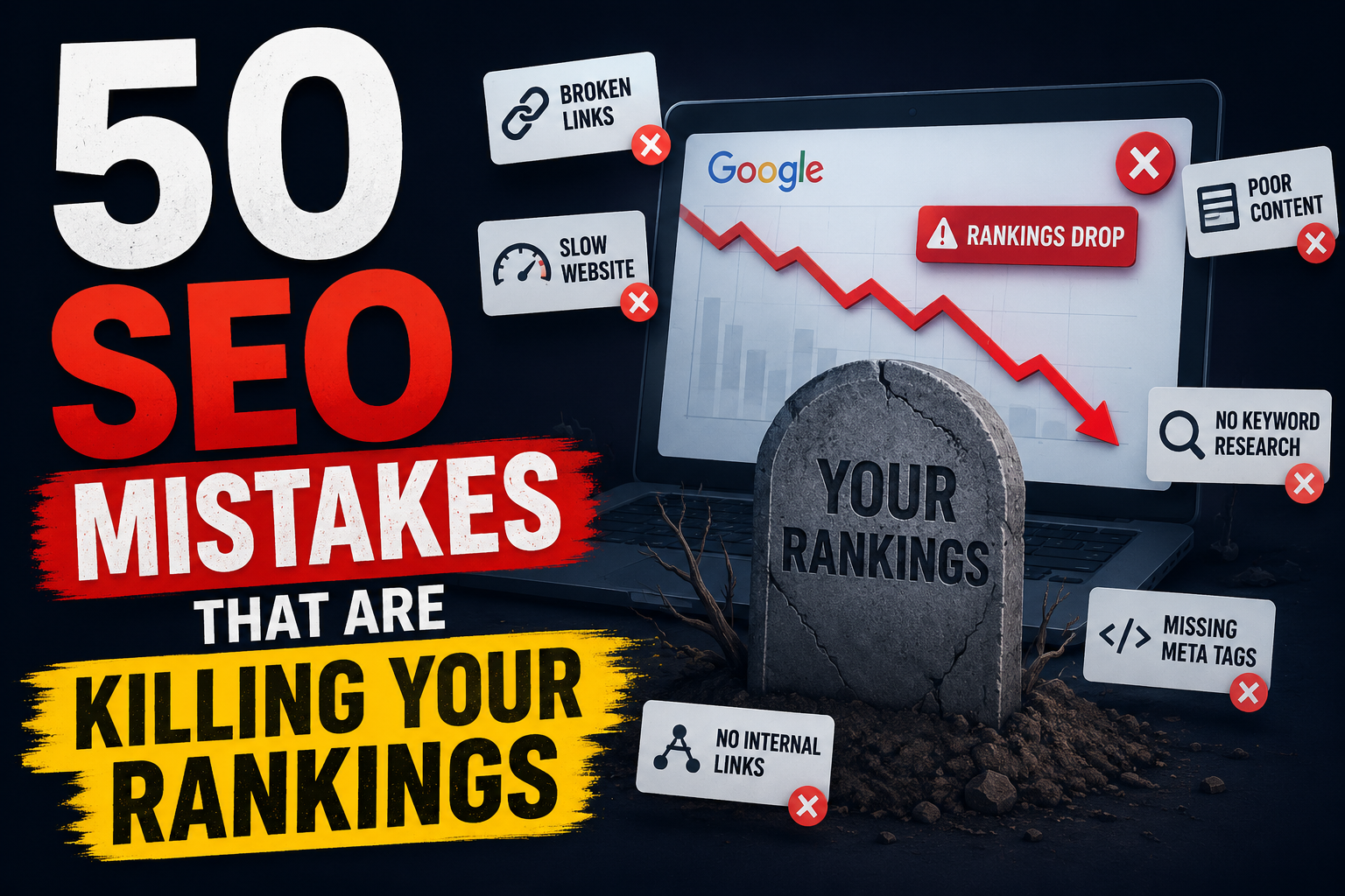 You are currently viewing 50 SEO Mistakes That Are Killing Your Rankings